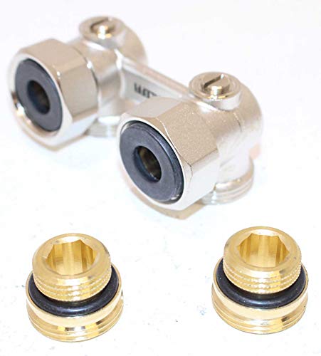 1/2" IG Hahnblock Hahnblöcke Eck Winkel Heizkörper Ventilheizkörper Ventil Fitting Hahn von Evenes