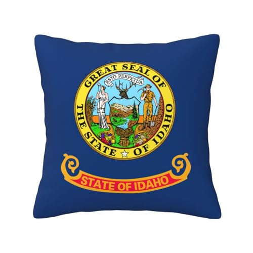 Evengigy Kissenbezug, Motiv: Flagge Idaho, quadratisch, 45,5 x 45,5 cm von Evengigy