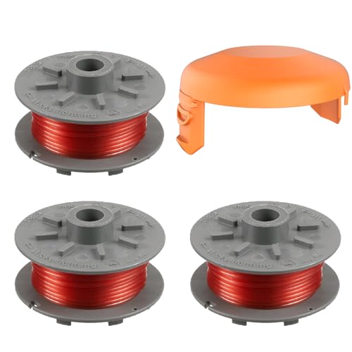 EVENLINKICS Rasentrimmer Fadenspule,für gardena ersatzteile 5364-20 Ersatfadenspule, Kompatibel mit Gardena rasentrimmer. (3 Fadenspule + 1 Trimmerabdeckung) von Evenlinkics