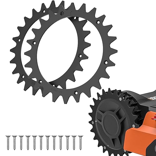 Evenlinkics Kunststoff-Rasenmäher-Spikes für Worx S & M, 205 mm Roboter-Rasenmäher-Radspikes mit 12 Schrauben, Traktionsverbesserung für Mähroboter. von Evenlinkics