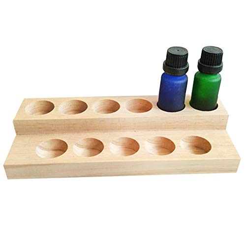 12 Löcher Holz Organizer Aromatherapie Geschenk-Box Halter Ätherische Öle Flaschen Aufbewahrung Display Regal - Geeignet Für Nagellack, Duftöle, Ätherisches Öl, Stain Und Lippenstift von Evenlyao