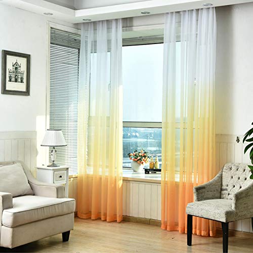 Voile Vorhang Transparente Gardine Aus Voile Polyester Schlaufenschal Gradient Für menschliche Wohnzimmer Gradient von Evenlyao