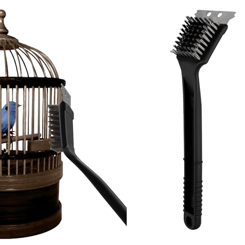 Evenpop Vogelkäfigbürste, Edelstahl, langer Griff, Reinigungsbürste mit Schaber, Vogelkäfigreiniger für die Reinigung von Vögeln, Papageien, Haustierkäfigen, Zwingern, Sitzstangen, Vogelkäfig-Zubehör Evenpop Vogelkäfigbürste, Edelstahl, langer Griff, Reinigungsbürste mit Schaber, Vogelkäfigreiniger für die Reinigung von Vögeln, Papageien, Haustierkäfigen, Zwingern, Sitzstangen, Vogelkäfig-Zubehör von Evenpop