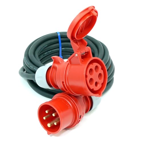 CEE Starkstromkabel (1,5m-50m) 16A Verlängerungskabel Titanex H07RN-F 5x1,5mm² mit PCE Shark Stecker und Kupplung, Business-Line von Event-Kabel (1,5 Meter) von Event-Kabel & more