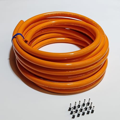 PUR-Leitung orange H07BQ-F 5x1,5mm2 Polyurethanleitung, Baustellenkabel, Industriekabel für den Außenbereich 5-100m inkl. 15 Aderendhülsen (30 Meter) von Event-Kabel & more