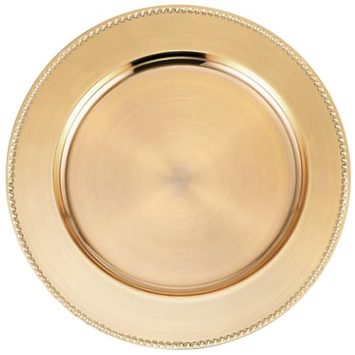 Event Kauf Platzteller Gold mit Perlrand 1 Stück Ø 33 cm B Ware - Unterteller Dekoteller für Hochzeit, Weihnachten - wiederverwendbar von Event Kauf