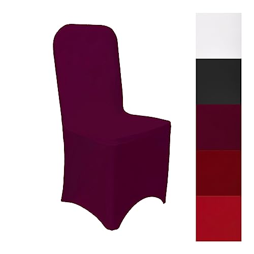 Event Kauf Stuhlhusse Stretch Bordeaux elastischer Universal Stuhlüberzug Stuhlbezug dehnbar, 1 Stück von eventkauf