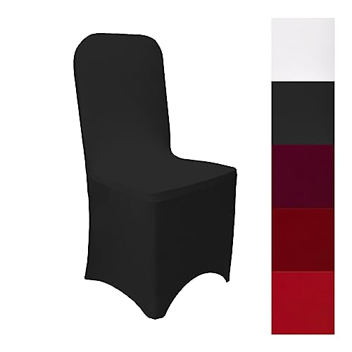 Event Kauf Stuhlhusse Stretch Schwarz elastischer Universal Stuhlüberzug Stuhlbezug dehnbar, 1 Stück von eventkauf