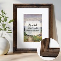 Handgefertigter Mattierter Bilderrahmen, Benutzerdefinierter Walnussbrauner Hochwertiger Birken-Hartholzrahmen Mit Passepartoutkarton A1 A2 A4 9x12 von EventFrame