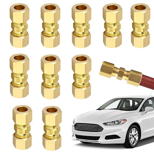 Eventerde Bremsrohrfittings - 10 Stück Messing Bremsrohrfitting - Wartungsbedarf für Auto LKW Fahrzeugreparatur Werkstatt von Eventerde