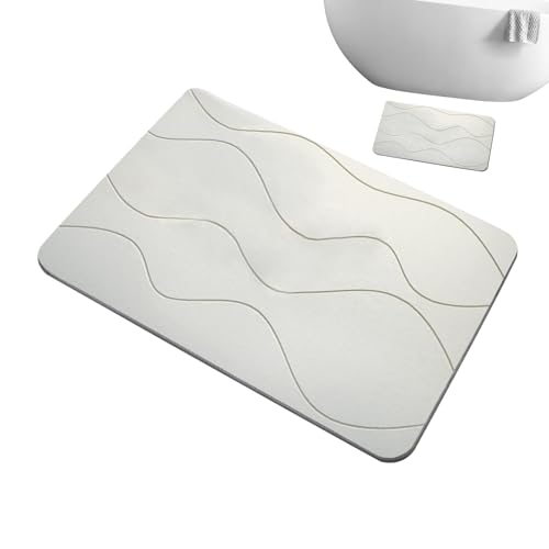Eventerde Diatomit Stein Badematte,Absorbierende Badezimmer Matte Mit Rutschfestigkeit | Saugfähige Waschbare Matte Mit Geometrischem Design Schnelltrocknend Für Küche Badewanne Und Boden von Eventerde