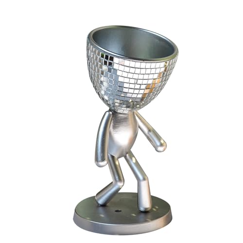 Eventerde Disco-Übertopf, Disco-Vase,Walking Man Blumentopf - Abstrakte Mann-Statue, Disco-Übertopf, Disco-Figur, Disco-Vasen- für Innen-Übertopf von Eventerde