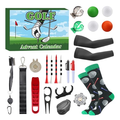 Eventerde Golf Adventskalender - Weihnachts Countdown Kalender Golf | 24-Tägiger Kalender Mit Tees, Bällen Und Markierungen Für Golfer Zum Sammeln von Eventerde
