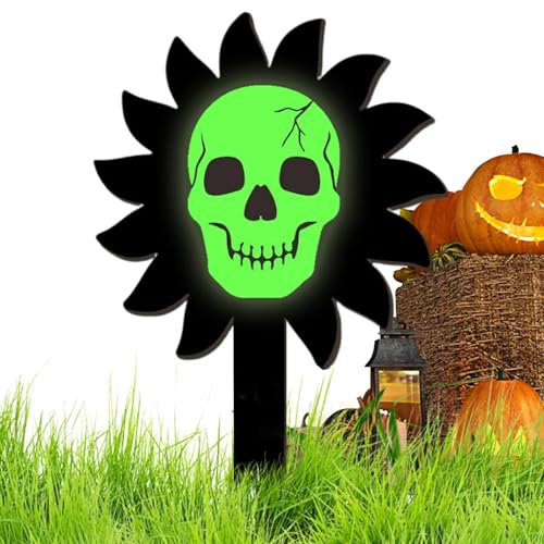 Eventerde Halloween-Gartenschilder | Leuchtende Schädel, Dekoration für den Außenbereich – Halloween-Dekorationen aus Holz für Party, Herbst, Innen und Außenbereich, Garten, Auffahrt, von Eventerde