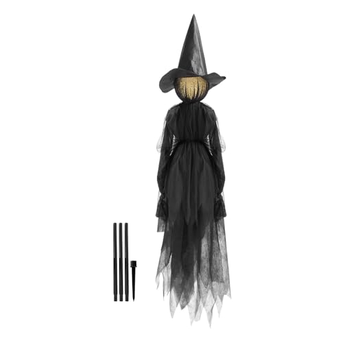 Eventerde Halloween Hexen Dekoration - Beleuchteter Hexen Gartenschmuck Mit Soundeffekt,Gruselige Halloween Requisiten Für Garten Hof Terrasse Dekoration von Eventerde