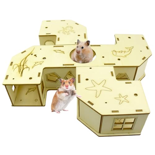 Eventerde Hamsterröhre - Hamster Spielplatz Tunnel Labyrinth Spielzeug,Holz Interaktives Spielzeug Spielplatz für Kleintiere Kaninchen Frettchen Maus Training Beschäftigung Eventerde Hamsterröhre - Hamster Spielplatz Tunnel Labyrinth Spielzeug,Holz Interaktives Spielzeug Spielplatz für Kleintiere Kaninchen Frettchen Maus Training Beschäftigung von Eventerde