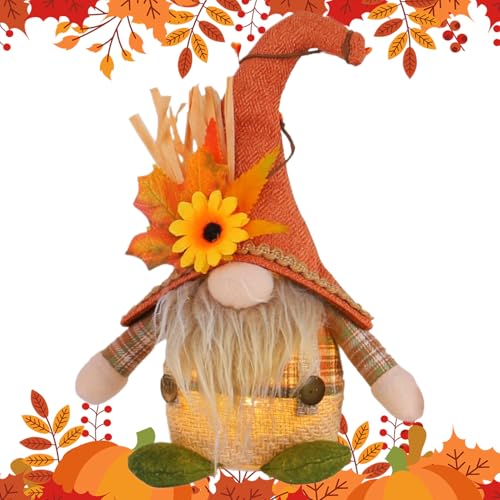 Eventerde Herbst Plüsch Gnom | Thanksgiving Dekoration Plüsch Gnom Puppe Beleuchtet | Saisonale Herbst Figur Schreibtisch Deko | Für Bücherregal Garten Tisch Regale Kamin Terrasse Und Für Abendliche Eventerde Herbst Plüsch Gnom | Thanksgiving Dekoration Plüsch Gnom Puppe Beleuchtet | Saisonale Herbst Figur Schreibtisch Deko | Für Bücherregal Garten Tisch Regale Kamin Terrasse Und Für Abendliche von Eventerde