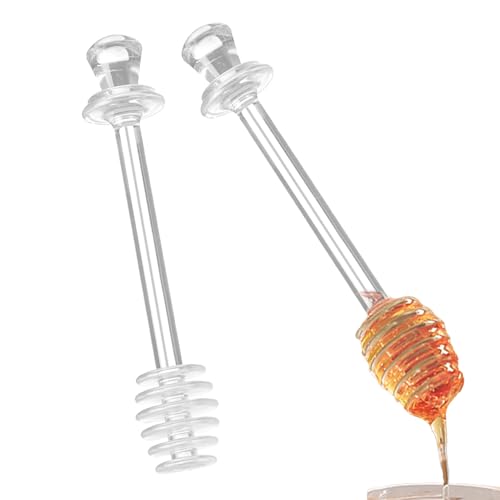 Eventerde Honiglöffel Dipper | 2er Set Honigrührstäbchen,Küchenhelfer Aus Klarem Material Zum Rühren Von Marmelade, Sirup & Getränken Für Töpfe, Gläser & Behälter von Eventerde