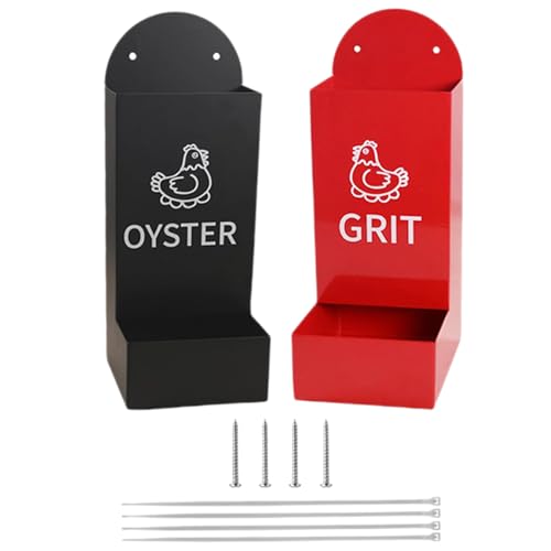 Eventerde Hühner Grit Spender,2 teiliger Hühner Grit Behälter | Halbgeschlossener robuster auslaufsicherer Futterspender Zubehör für Hühner Enten Kaninchen von Eventerde