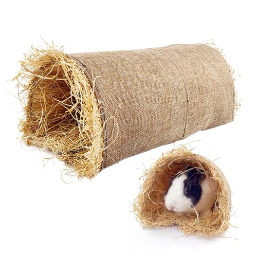 Eventerde Kaninchen Haus Innen,Schlafplatz Und Ruhezone | Geflochtenes Natürliches Spielzeug Tunnel Kuschelnest Zum Schlafen Verstecken Spielen Innen Draußen von Eventerde