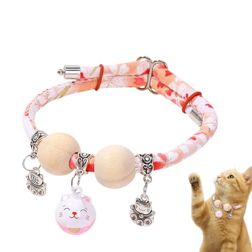 Eventerde Katzenhalsband | Zedernperlen Katzenhalsband mit Glöckchen - Verstellbares Weiches Halsband Ganztägiger Kleine Mittlere Große Rassen Spaziergänge Training Eventerde Katzenhalsband | Zedernperlen Katzenhalsband mit Glöckchen - Verstellbares Weiches Halsband Ganztägiger Kleine Mittlere Große Rassen Spaziergänge Training von Eventerde