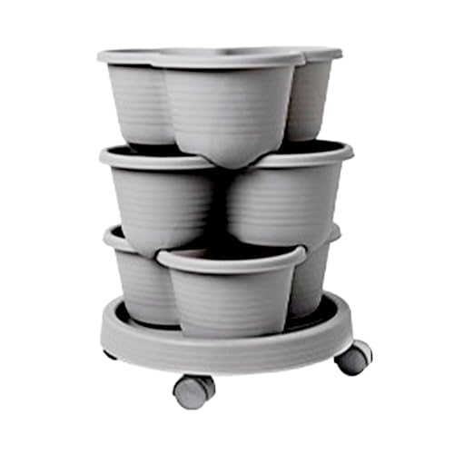 Eventerde Stackable Planter - Vertikaler Garten Turm Stapelbarer Pflanzkübel | Blumentöpfe Mit Abnehmbaren Rädern Für Sukkulenten Und Blumen von Eventerde