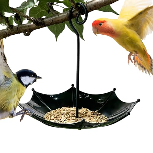 Eventerde Vogelhäuschen - Regenschirmförmiges Vogelfutterhaus Für Draußen - Verstellbarer Dekorativer Teller Mit Haken Metall Design Für Terrasse Geflügel Garten Eventerde Vogelhäuschen - Regenschirmförmiges Vogelfutterhaus Für Draußen - Verstellbarer Dekorativer Teller Mit Haken Metall Design Für Terrasse Geflügel Garten von Eventerde