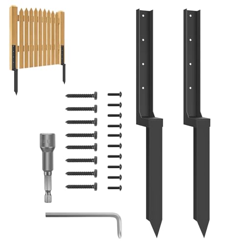Eventerde Zaun nach Reparaturen, Zaunreparaturpfahl | Stufe Schwerer Zaun - Heavy Metal -Ersatz verdickte schnelle, einfache Spikes für gemahlene Rasenzäune Leaning Protection Reparatur von Eventerde