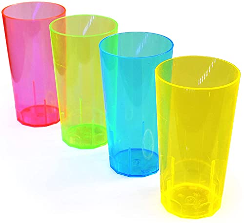 Eventlights 20 NEON Longdrink Becher 250 ml - Mehrweg UV Leuchtbecher - Schwarzlicht Party-Becher von Eventlights