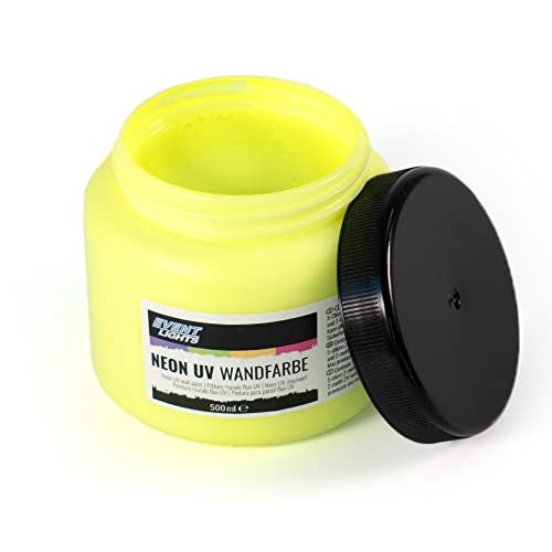 NEON UV Farbe gelb - 500 ml - UV Leuchtfarbe - Wandfarbe - Schwarzlicht von Eventlights
