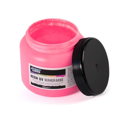 Eventlights NEON Farbe - UV Leuchtfarbe - Wandfarbe - Schwarzlicht (500 ml, pink) von Eventlights