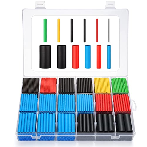 1120pcs Schrumpfschlauch, Schrumpfverhältnis 2: 1, eventronic Electrical Wire Kabel Wrap Sortiment Elektrische Isolierung Tube Kit mit Box (6 Farben/12 Größen) von Eventronic