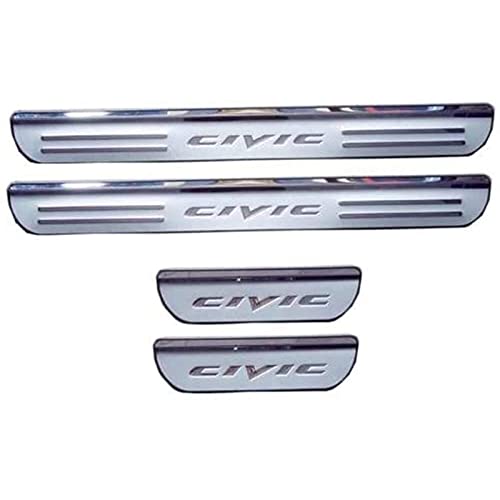 4 Stücke Auto Einstiegsleisten Für Hon-da Civic 10th 2016 2017 2018 2019 2020, Edelstahl Türschwelle Scheuerschutz, Schwellen Styling Aufkleber Dekorations Zubehör von Ever TA