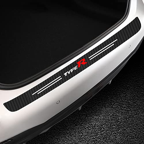 Auto Kohlefaser HeckstoßStangenschutz Ladekantenschutz FüR Hon-da Type R, Kofferraum Schutzbrett TüRschwelle Mit Logo, Anti Kratz Styling Aufkleber ZubehöR von Ever TA