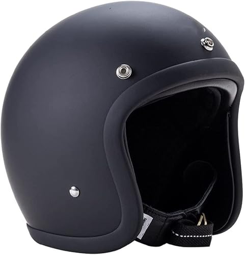 Motorrad Halbhelm, Retro Motorrad Jethelm, Vintage Scooter 3/4 Helm ECE/DOT Zertifiziert, Motorrad Jethelm Cruiser ATV Moped Helm Erwachsene Damen Und Herren (FRP) von Ever TA