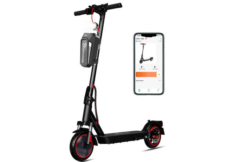 EVERCROSS TECH E-Scooter EV85F mit Straßenzulassung (ABE), 8,5'' klappbarer Elektroroller, mit APP, 7,8AH, 20Km/h, 400W Motor, 15KG Gewicht, Zwei Stoßdämpfer von EVERCROSS TECH