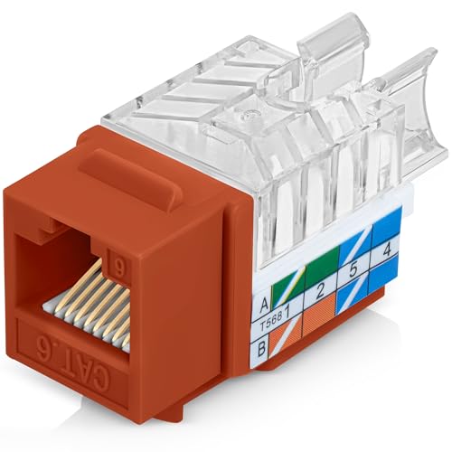 Everest 45° abgewinkelte RJ45 Cat6 Keystone Buchsen 100er Pack in Orange Everest 45° abgewinkelte RJ45 Cat6 Keystone Buchsen 100er Pack in Orange von Everest Media Solutions