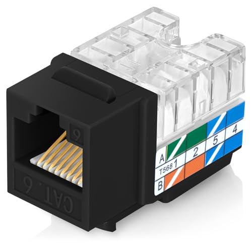 Everest 90° abgewinkelte RJ45 Cat6 Keystone Buchsen 100 Stück in Schwarz Everest 90° abgewinkelte RJ45 Cat6 Keystone Buchsen 100 Stück in Schwarz von Everest Media Solutions