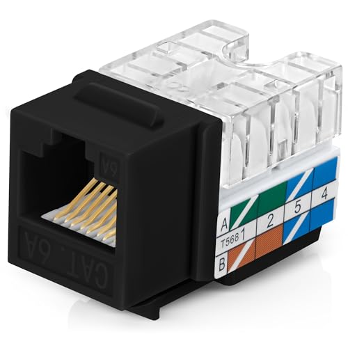 Everest 90° abgewinkelte RJ45 Cat6A Keystone Buchsen 100 Stück in Schwarz Everest 90° abgewinkelte RJ45 Cat6A Keystone Buchsen 100 Stück in Schwarz von Everest Media Solutions