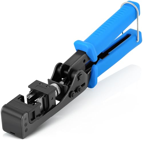 Everest easyJack B087N7QQD2 Keystone-Werkzeug, 90° abgewinkelte Geschwindigkeitsabschluss, zeitsparendes Netzwerk-Punch-Down-Werkzeug, nur mit Everest 90° abgewinkelten RJ45-, Cat5e-, Cat6a- und von Everest Media Solutions