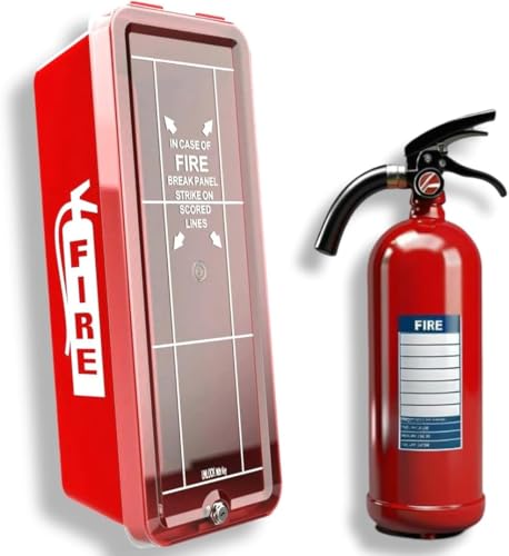 Feuerlöscher PVC-Box Groß – Für Feuerlöscher bis 5 kg – Wandmontierter PVC-Schrank – Zur Aufbewahrung von Feuerlöschern für Innen- und Außenbereich – Rotes Notgehäuse – Rostbeständig von Everest's Toys