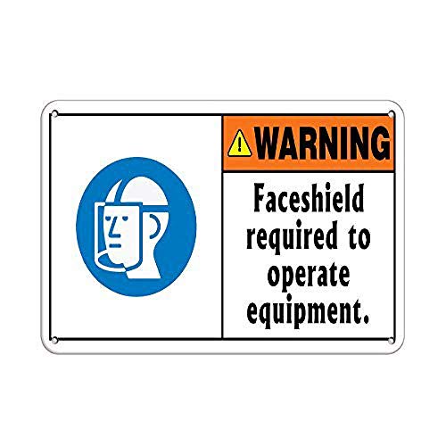 Everett Goodman Hinweisschild – Faceshield Required to Operate Equipment Metall-Blechschild 20,3 x 30,5 cm Metallschild von Everett Goodman