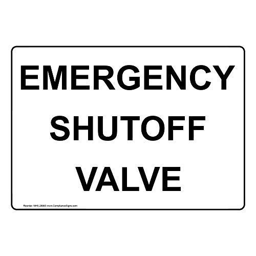 Everett Goodman Home Decor – Sicherheitsschild "Emergency Shut Off Valve", 20,3 x 30,5 cm Metall-Blechschild von Everett Goodman