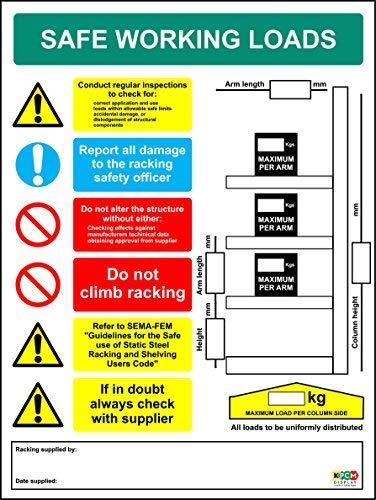 Everett Goodman Home Decor – Warnschild "Safe Working Loads", 20,3 x 30,5 cm, Metall-Blechschild Everett Goodman Home Decor – Warnschild "Safe Working Loads", 20,3 x 30,5 cm, Metall-Blechschild von Everett Goodman