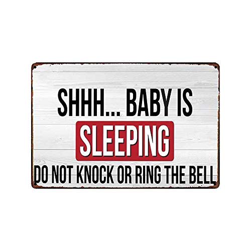 Everett Goodman Home Furnishing Decoration Metall-Blechschild "Shhh Baby is Sleeping Do Not Knock Or Ring The Bell", 20,3 x 30,5 cm von Everett Goodman