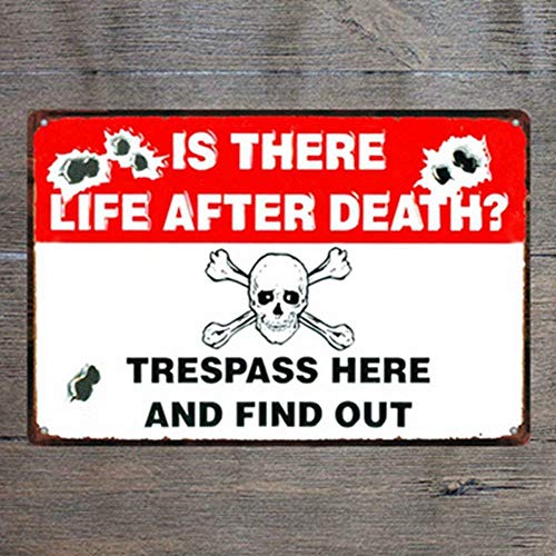 Everett Goodman Home Furnishing Decoration - is There Life After Death. Metall-Blechschild, 20,3 x 30,5 cm von Everett Goodman