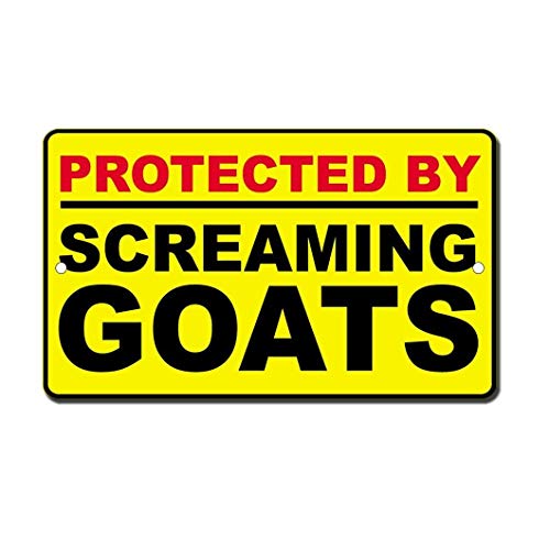 Everett Goodman Metall-Blechschild mit Aufschrift "Protected by Scream Goats", 20,3 x 30,5 cm Everett Goodman Metall-Blechschild mit Aufschrift "Protected by Scream Goats", 20,3 x 30,5 cm von Everett Goodman