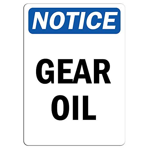 Everett Goodman Metallschild "Notice Gear Oil Warning Hazard", 20,3 x 30,5 cm von Everett Goodman