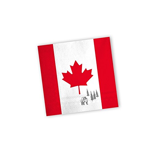 Everflag Party-Servietten Kanada mit Bär von Everflag