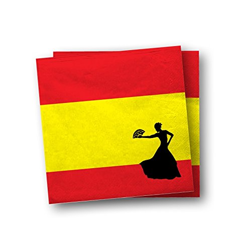 Everflag Party-Servietten Spanien mit Tänzerin von Everflag